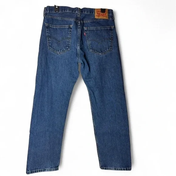 Levi Strauss 505 Jeans Mens 33x30 Medium Blue Denim Straight Fit‎ Classic Casual - Picture 2 of 4
